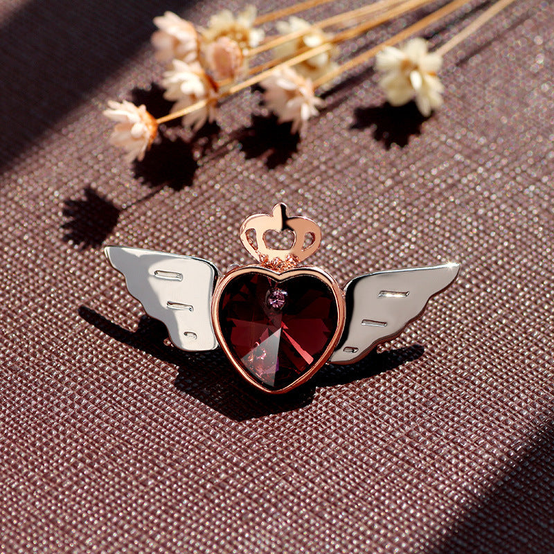 Angel Crown Love Crystal Brooch